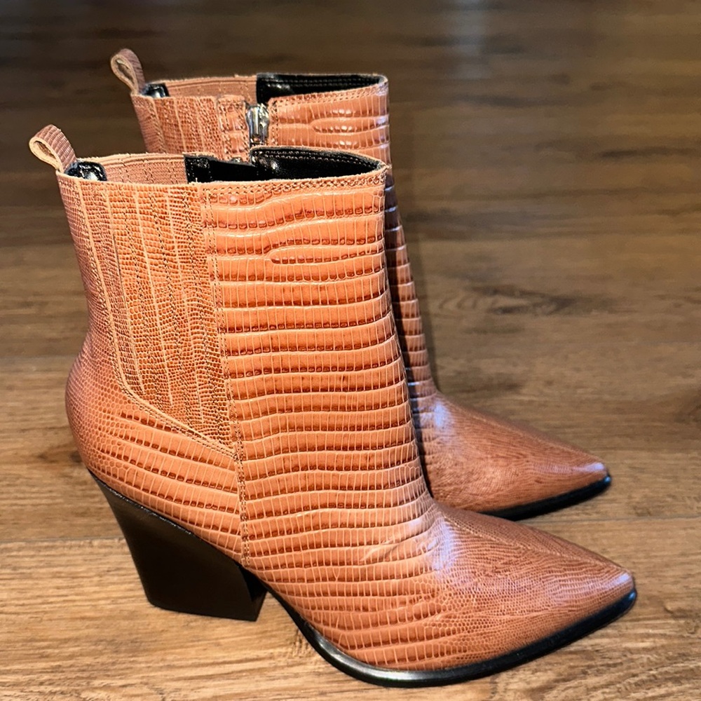 Marc Fisher Tan Ankle Boots